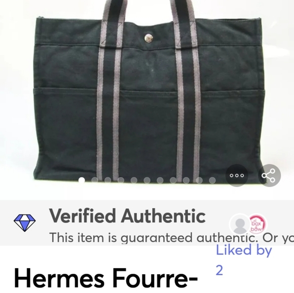 Hermes Fourre-Tout MM Black Canvas Bag "Authentic" Purple Stripe - Picture 14 of 14